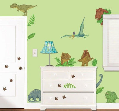 Peek a Boo Peel and Stick In Dinosaur Land Mural Room Appliques - all4wallswall-paper