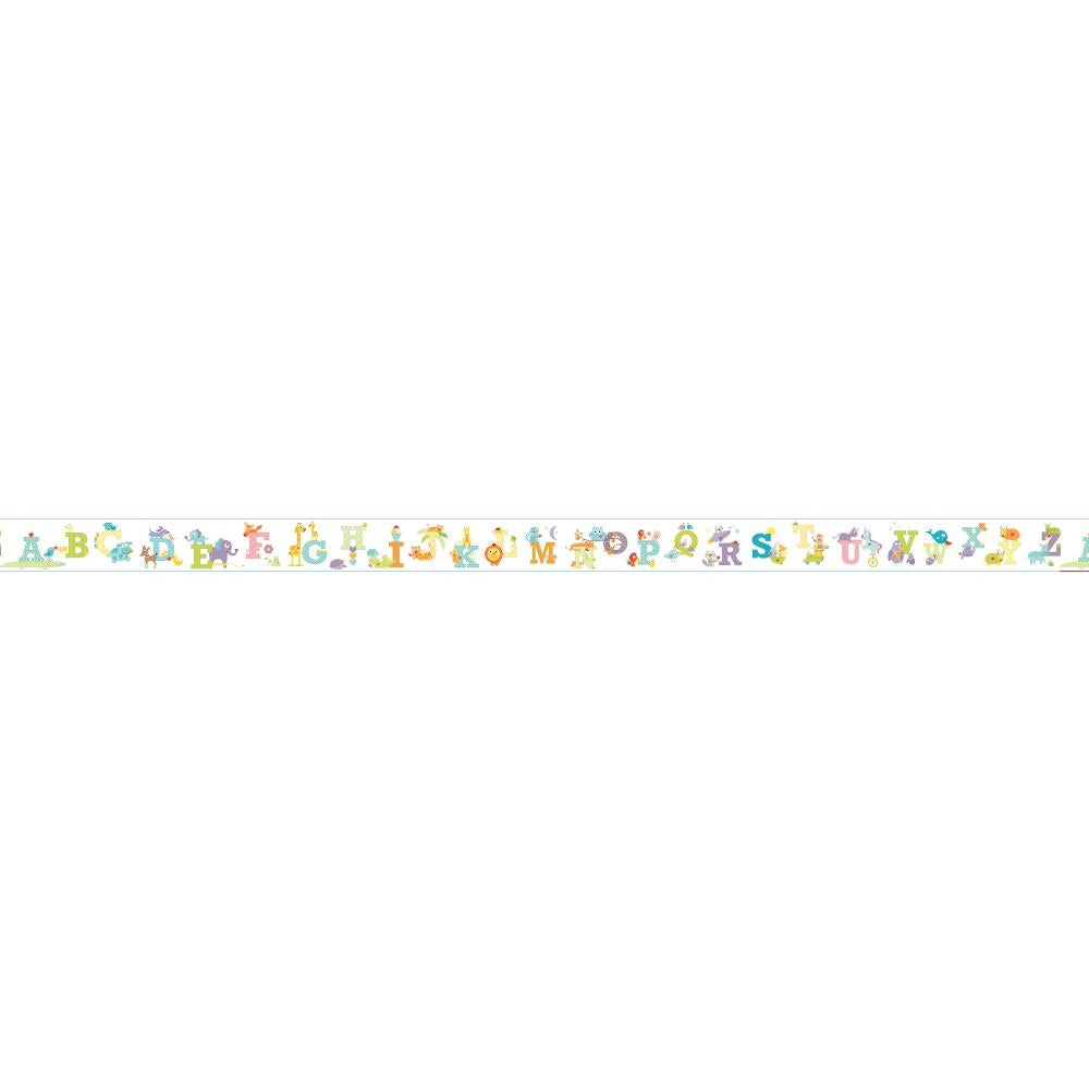 Aqua Edge Colorful Animal Alphabet Mural Sure Strip Wallpaper Border - all4wallswall-paper