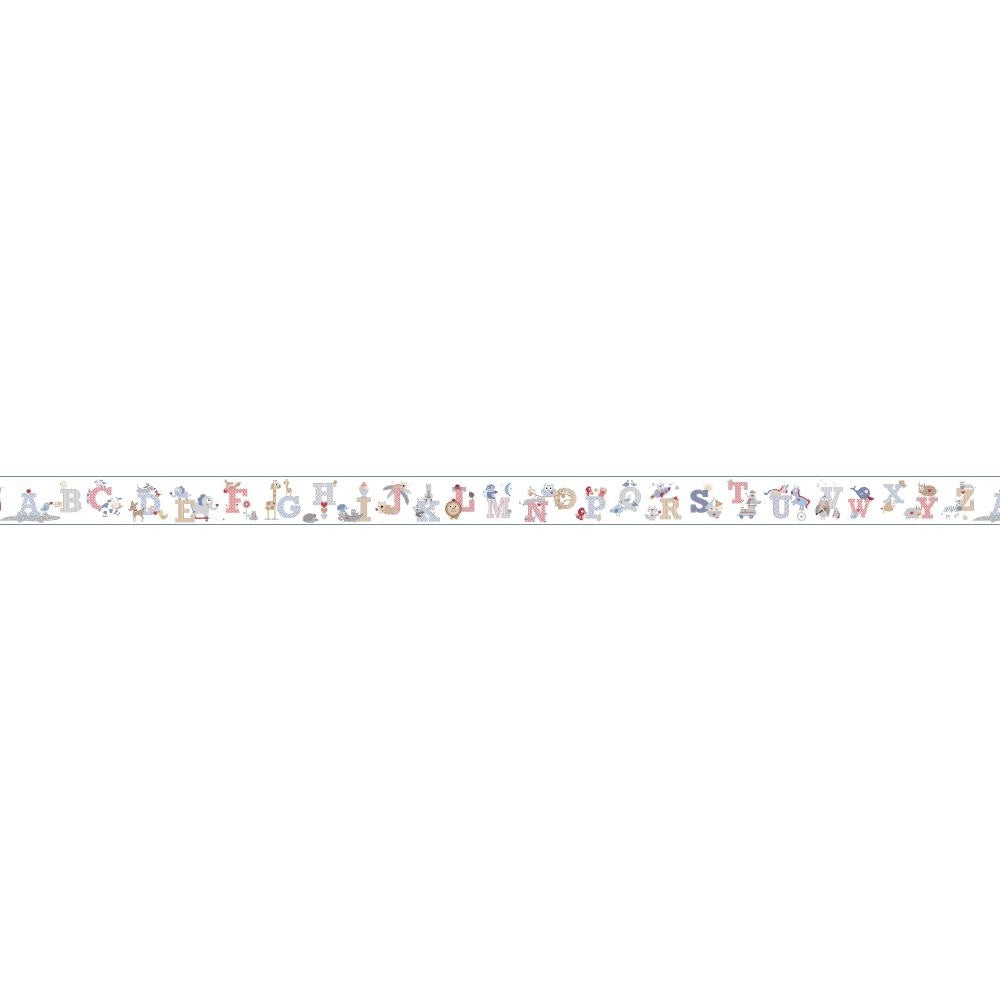 Purple Edge Colorful Animal Alphabet Mural Sure Strip Wallpaper Border - all4wallswall-paper
