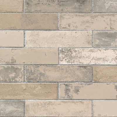 Beige, Taupe & Grey Realistic Brick Wallpaper - all4wallswall-paper