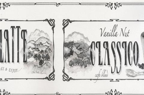 Black Framed Coffee Types Prepasted Wallpaper Border - all4wallswall-paper