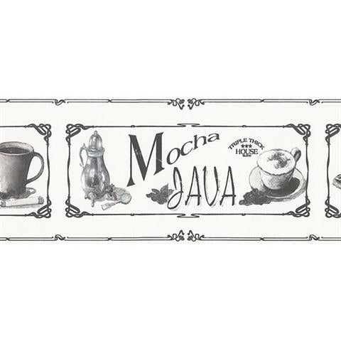 Black Framed Coffee Types Prepasted Wallpaper Border - all4wallswall-paper