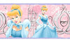 Disney Pink Cinderella, Castle and Carriage Wallpaper Border - all4wallswall-paper