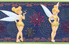 Disney Tinkerbell on Blue Denim with Lime Edge Prepasted Wallpaper Border - all4wallswall-paper