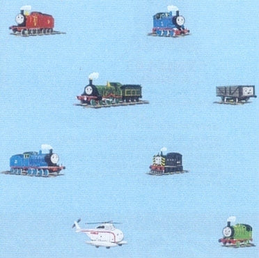 Thomas the Train on Blue on Sure Strip Wallpaper - all4wallswall-paper