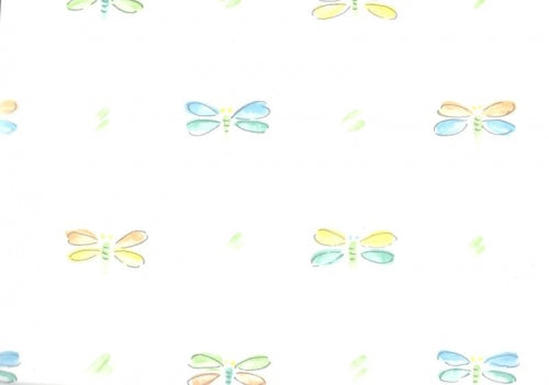 Pastel Dragonflies on White Wallpaper - all4wallswall-paper