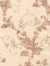 Champagne Color Formal Satin Scroll Leaf Wallpaper - all4wallswall-paper