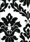 Black & White Bold Damask Large Pattern Wallpaper - all4wallswall-paper