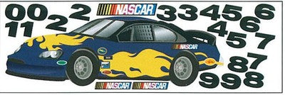 Nascar Racecar in Blue Mini Mural Sure Strip - all4wallswall-paper