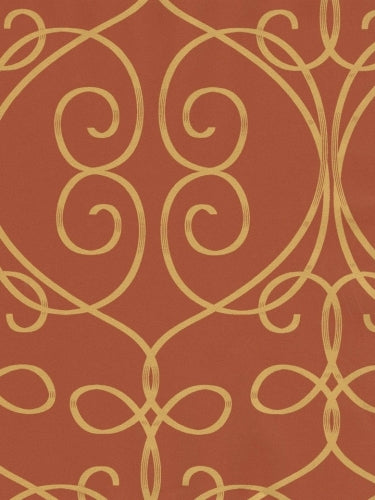 Red Background with Gold Ironwork Wallpaper - all4wallswall-paper