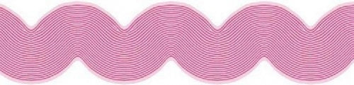 Pink Wave Grosgrain Ribbon Wallpaper Border - all4wallswall-paper