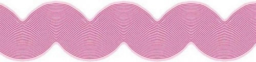 Pink Wave Grosgrain Ribbon Wallpaper Border - all4wallswall-paper