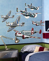 Airplanes from the Past Precut Mural - all4wallswall-paper