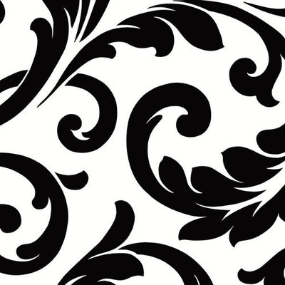 Black and White Bold Scroll Large Pattern Wallpaper - all4wallswall-paper