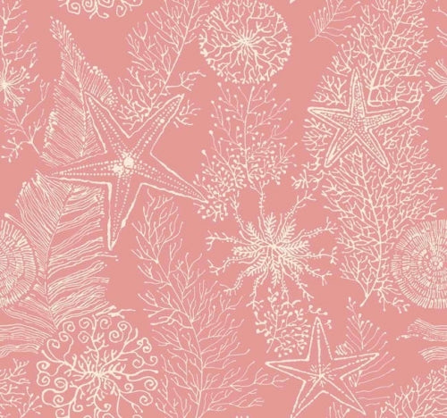 Raised Textured Coral on Satin Salmon Coral Wallpaper - all4wallswall-paper