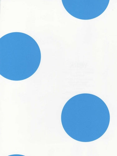 Large Royal Blue Polka Dots on White 27" Wallpaper - all4wallswall-paper