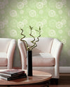 Floating Coral in a Lime Green Mist on Nextwall Wallpaper - all4wallswall-paper