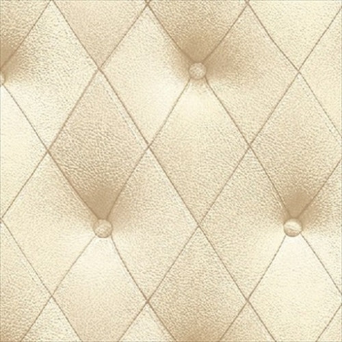 Faux 3-D Cream Button Tufted Diamond Patterned Wallpaper - all4wallswall-paper