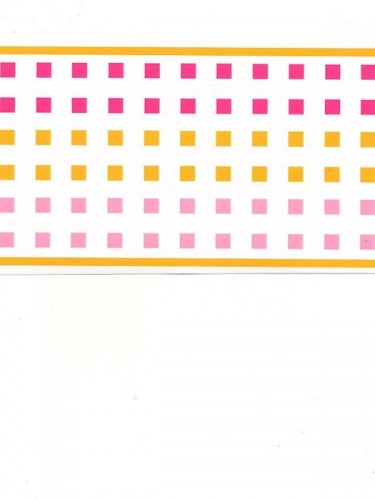 Contemporary Girls Pink & Orange Squares Border - all4wallswall-paper
