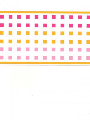 Contemporary Girls Pink & Orange Squares Border - all4wallswall-paper