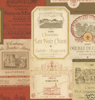 International Wine Labels in Red & Gold Wallpaper - all4wallswall-paper