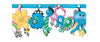 Baby Rattles in Bright Primary Colors Laser Cut Wallpaper Border - all4wallswall-paper