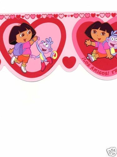 Nickelodeon Dora the Explorer in Red Laser Cut 12 Ft. Wallpaper Border - all4wallswall-paper