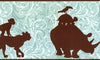 Chocolate Jungle Animal African Silhouettes Mural Wallpaper Border - all4wallswall-paper