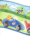 Curvy Car Race Track for Boys Laser Cut Blue Edge Wallpaper Border - all4wallswall-paper