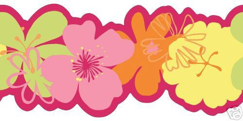 Large Mod Flower Laser Cut Wallpaper Border - all4wallswall-paper