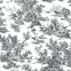 Black and White Colonial Toile on Sure Strip Wallpaper - all4wallswall-paper