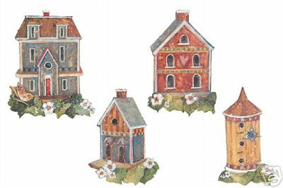Susan Winget Birdhouses Wallpaper Cutouts Wallies - all4wallswall-paper
