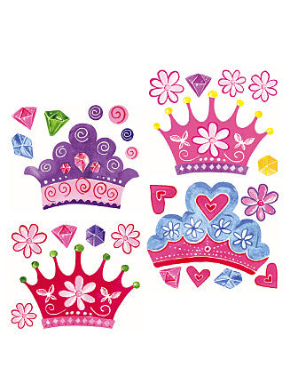 Princess Dreams Crowns Vinyl Peel & Stick Wallies - all4wallswall-paper