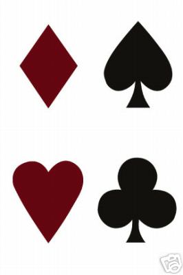 Poker Playing Card Suites Wallies Wallpaper Cutouts - all4wallswall-paper