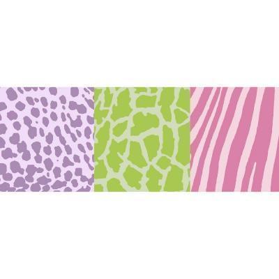 Girls Hot Color Animal Skin Wallpaper Border - all4wallswall-paper