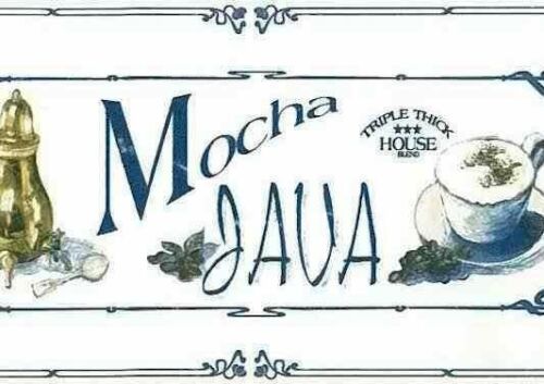 Blue Framed Coffee Types Prepasted Wallpaper Border