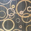 Light Black w/ Stripes w/ Gold Circles Contemporary Wallpaper