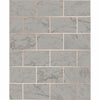 Grey Marble Subway Tile with Rose Gold Grout Unpasted Wallpaper - all4wallswall-paper