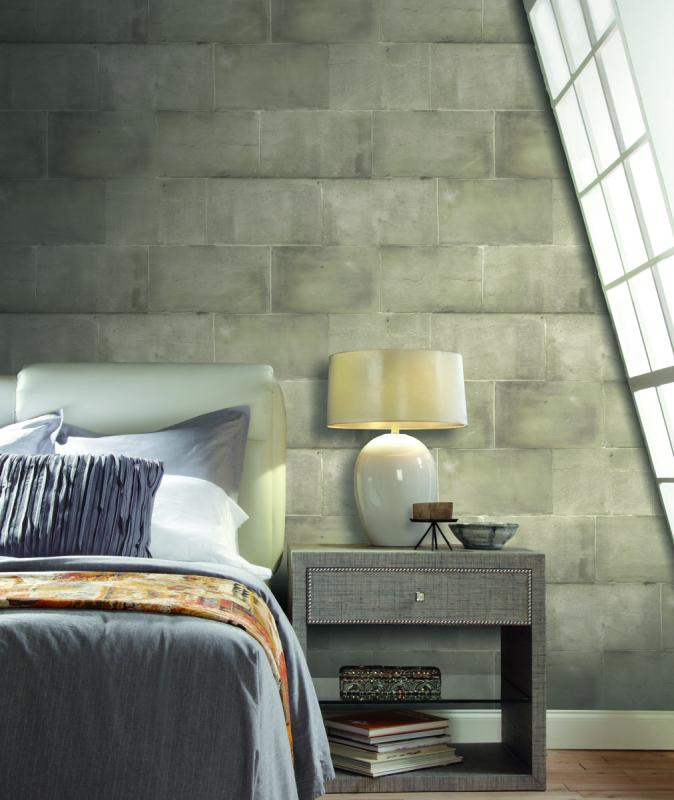 Textured Grey Stone Blocks on Paste the Wall Wallpaper