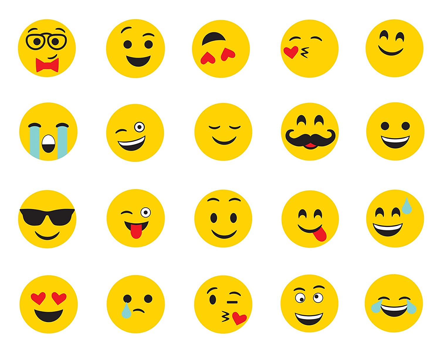 Multiple Emoji Peel and Stick Mural Appliques - all4wallswall-paper