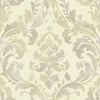Baton Rouge Iridescent Beige Damask Unpasted Wallpaper - all4wallswall-paper