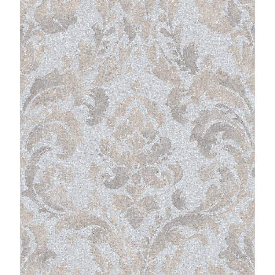 Baton Rouge Iridescent Blue Damask Unpasted Wallpaper - all4wallswall-paper