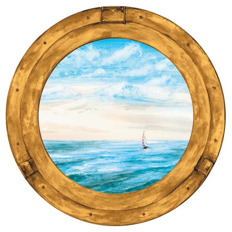 Porthole Window Prepasted Wallpaper Mural - all4wallswall-paper