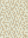 Aqua, Grey, Gold, & Beige Mosaic Raised 1-2" Tile Wallpaper - all4wallswall-paper