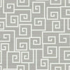 Contemporary Greek Key White on Taupe on 27" Unpasted Wallpaper - all4wallswall-paper