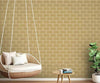 Subway Tile in Gold Pearl with Off White Grout on Sure Strip Wallpaper