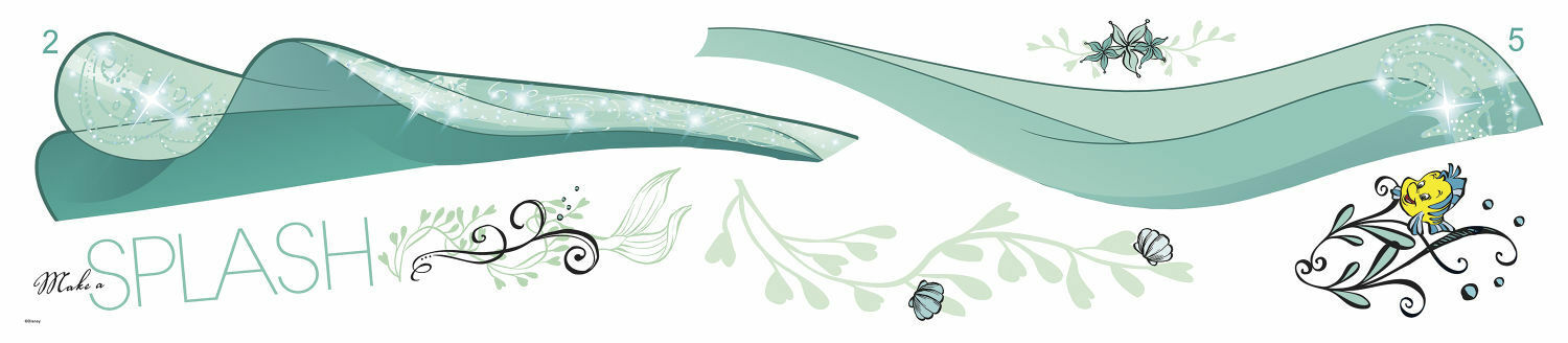 Disney Roommates Princess Ariel the Little Mermaid Mini Mural Peel & Stick - all4wallswall-paper