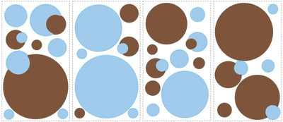 RoomMates Brown & Blue Peel and Stick Polka Dots - all4wallswall-paper