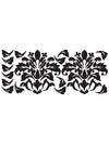 Large Black Damask Design Peel & Stick Appliques - all4wallswall-paper