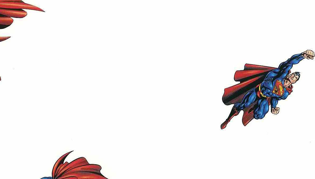 Superman on White Sure Strip Wallpaper - all4wallswall-paper